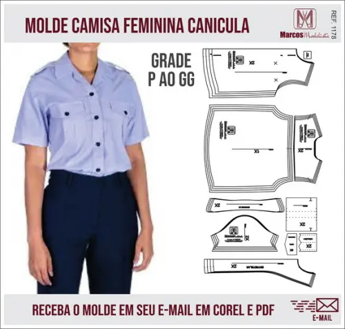 Molde Modelagem Camisa Canicula Policial Administrativa 1178