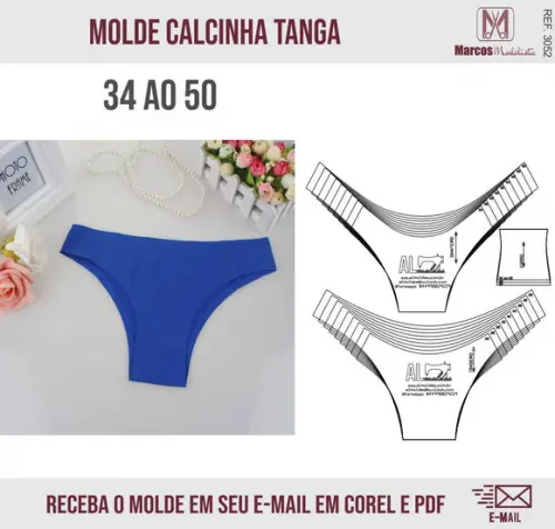 Molde Modelagem Calcinha Tanga 3052