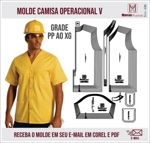 Molde Modelagem Camisa Operacional V 1172