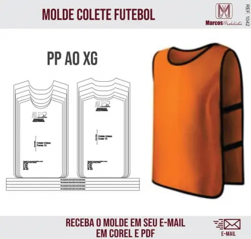 Molde Modelagem Colete Futebol Viés 1042