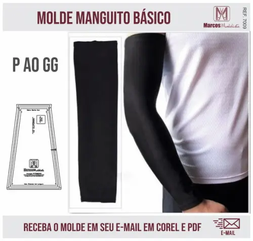 Molde Modelagem Manguito Mangote Básico Motoboy UV 7009