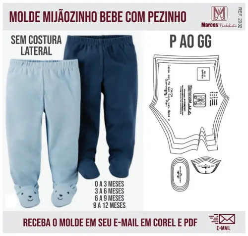 Molde Modelagem Mijãozinho com Pezinho Sem Costura Lat. 2032