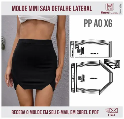 Molde Modelagem Mini Saia Transferencia Lateral 4010