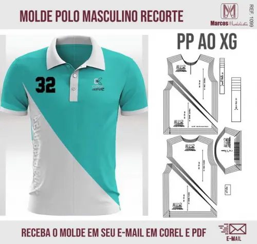 Molde Modelagem Polo recorte Especial 1099
