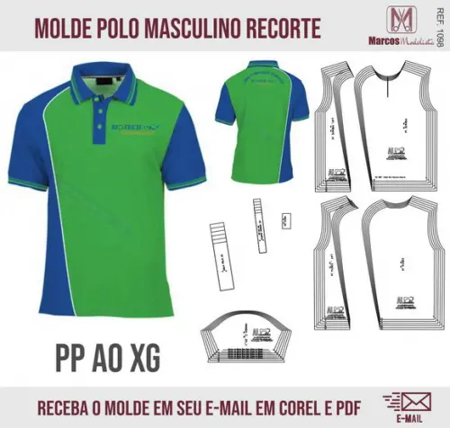 Molde Modelagem Polo recorte Especial 1098