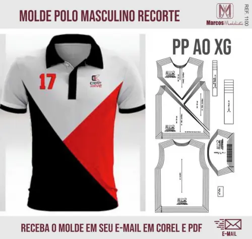 Molde Modelagem Polo recorte Especial 1100