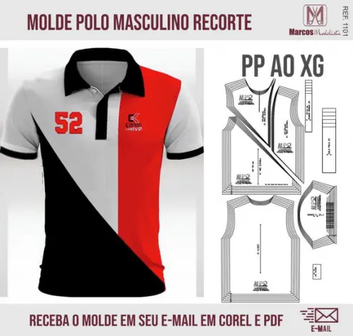 Molde Modelagem Polo recorte Especial 1101