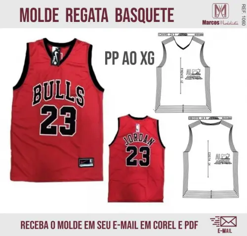 Molde Modelagem Regata Basquete Masculino 1060