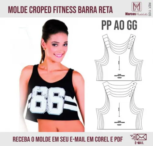 Molde Modelagem Regata Cropped 1105