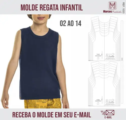 Molde Modelagem regata Infantil 1033