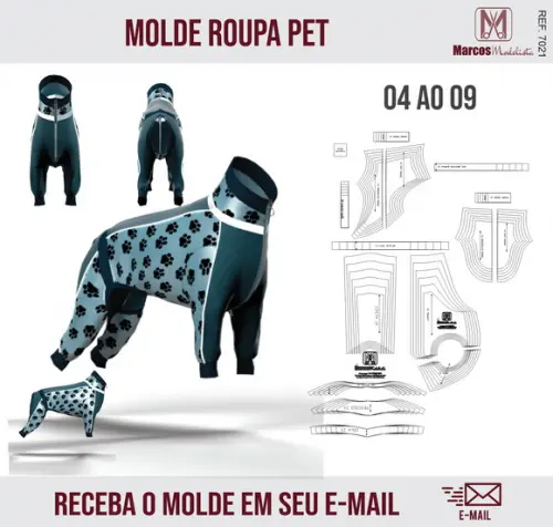 Molde Modelagem Roupa Pet 7021