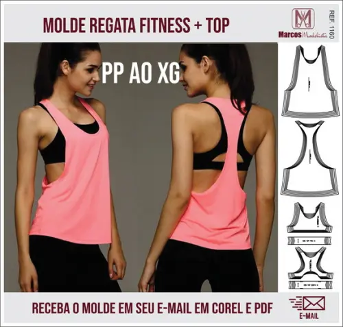 Molde Modelagem Regata Nadador + TOP 1160
