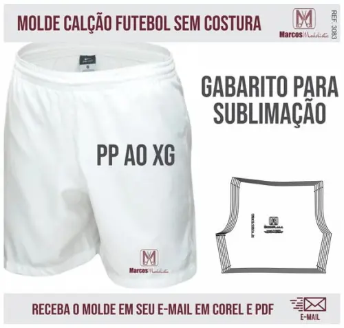 Molde Modelagem Shorts Esportes Sublimação 3083