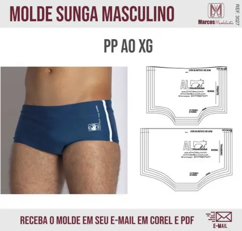 Molde Modelagem Sunga Boxer Praia 3027