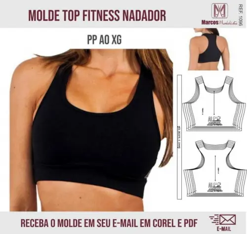 Molde Modelagem Top Fitness Nadador 1096