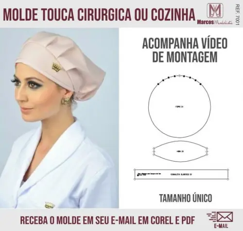 Molde Modelagem Touca Cozinha ou Cirurgica 7001