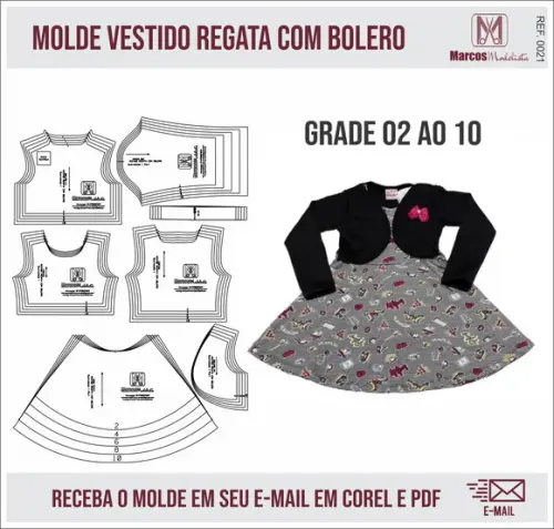 Molde Modelagem Vestido Regata Com Bolero 0021