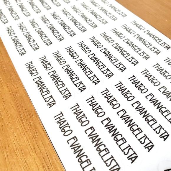 100 Etiquetas Escolar Adesivo Vinil Transparente