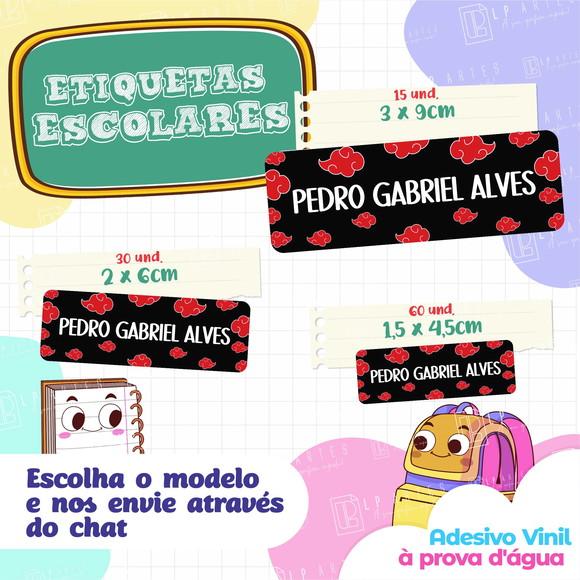 110 Etiquetas Adesivo Escolar em Vinil - Akatsuki