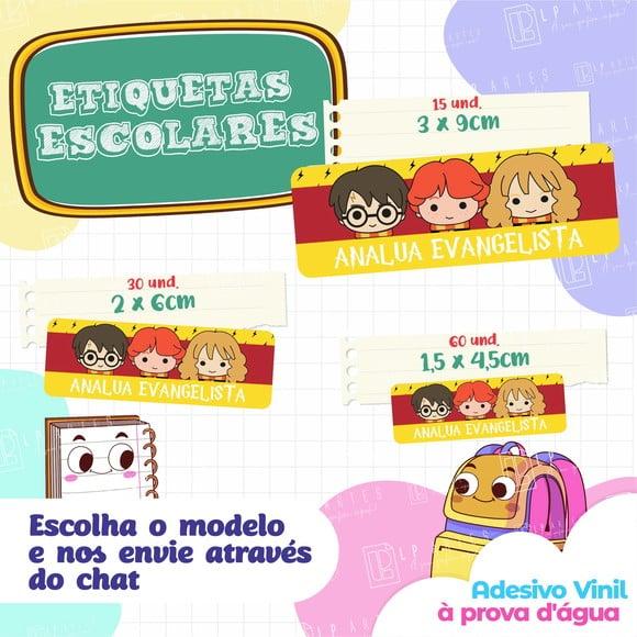 110 Etiquetas Adesivo Escolar em Vinil - Harry Potter