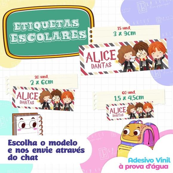 110 Etiquetas Adesivo Escolar em Vinil - Harry Potter