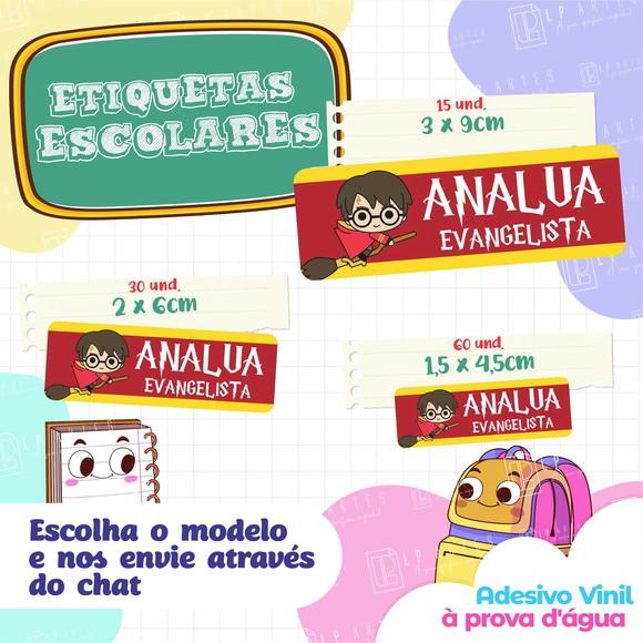 110 Etiquetas Adesivo Escolar em Vinil - Harry Potter