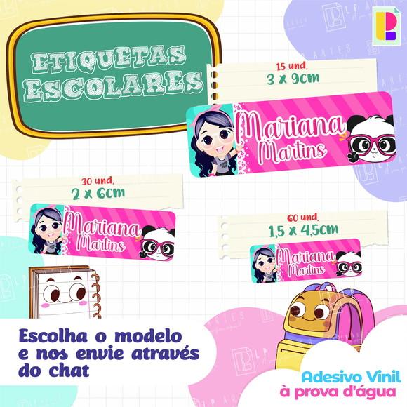 110 Etiquetas Adesivo Escolar em Vinil - Luluca