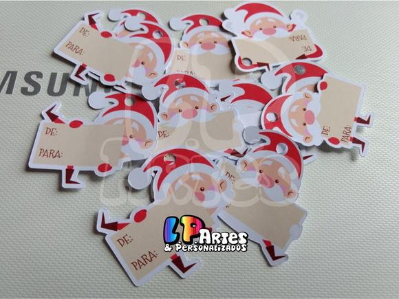 60 Tags Papai Noel Feliz Natal - N07 - Natalina Gnomeu