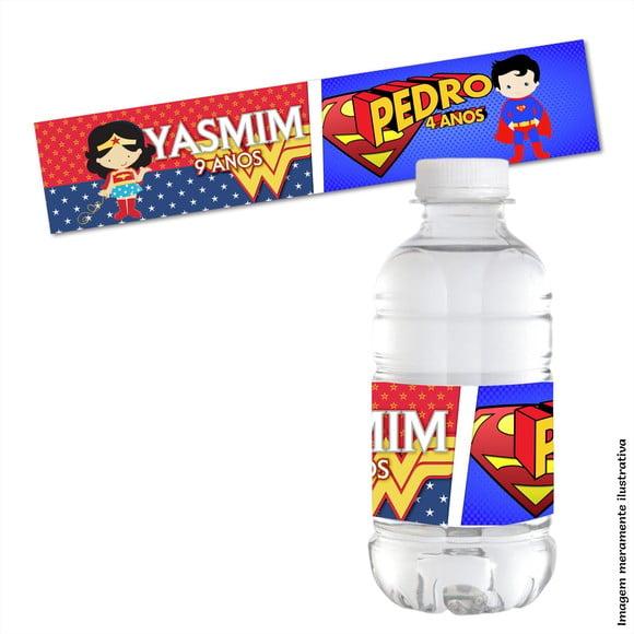 Adesivo Água - Super Homem e Mulher Maravilha