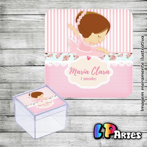Adesivo Caixa Acrílica - Bailarina Rosa