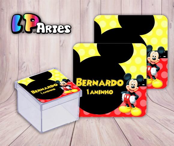 Adesivo Caixa Acrílico Mickey Mouse
