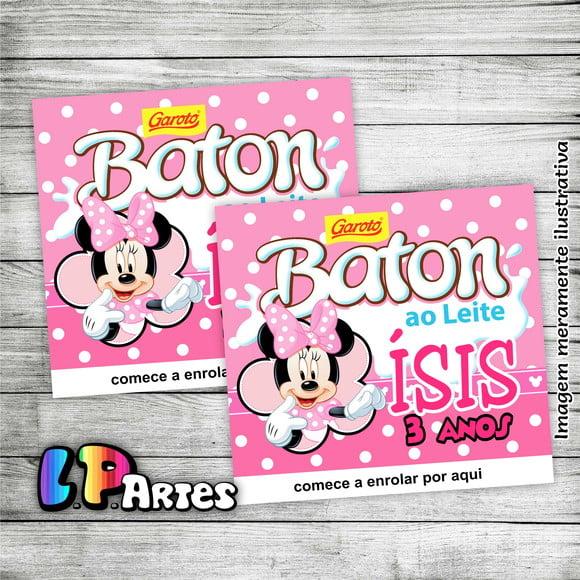 Adesivo Chocolate Baton Minnie Rosa