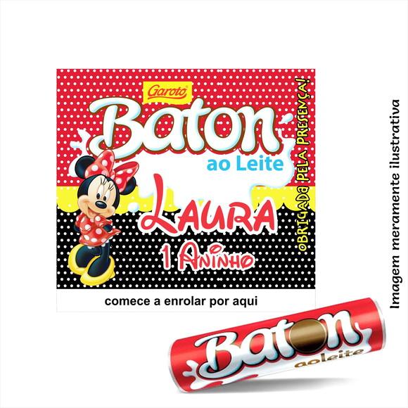 Adesivo Chocolate Baton Minnie Vermelha