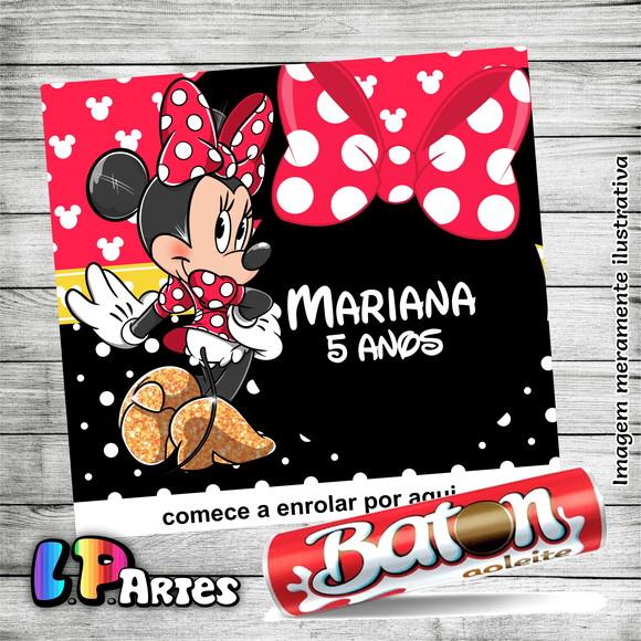 Adesivo Chocolate Baton Minnie Vermelha