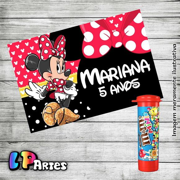 Adesivo Chocolate M&m's - Minnie Vermelha