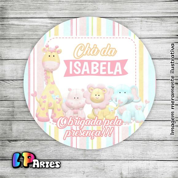 Adesivo de Latinha - Safári Baby Rosa