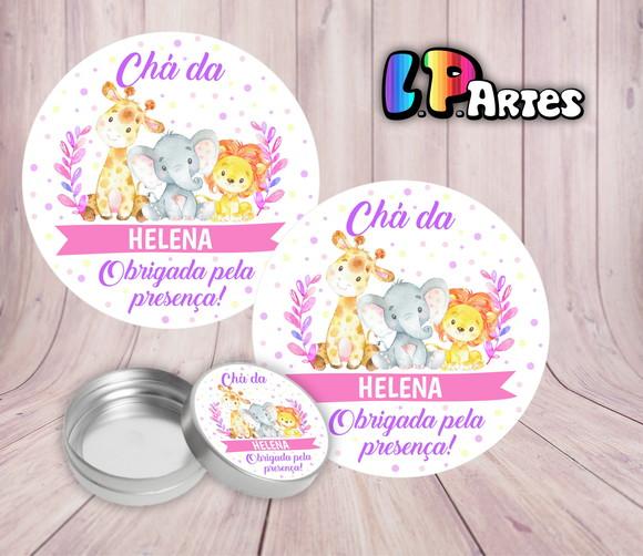 Adesivo de Latinha - Safari Baby Rosa
