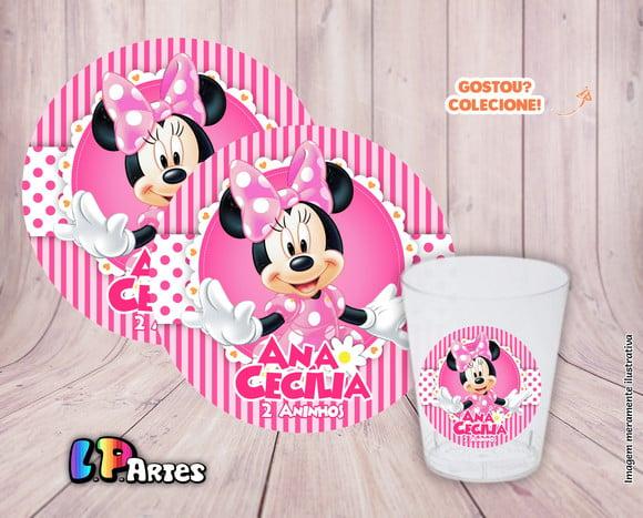Adesivo para Copinho de Brigadeiro - Minnie Rosa