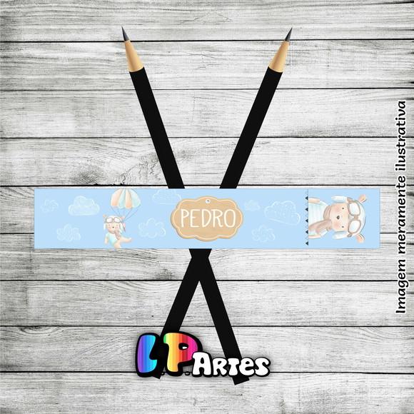 Adesivo para Lápis - Ursinho Aviador