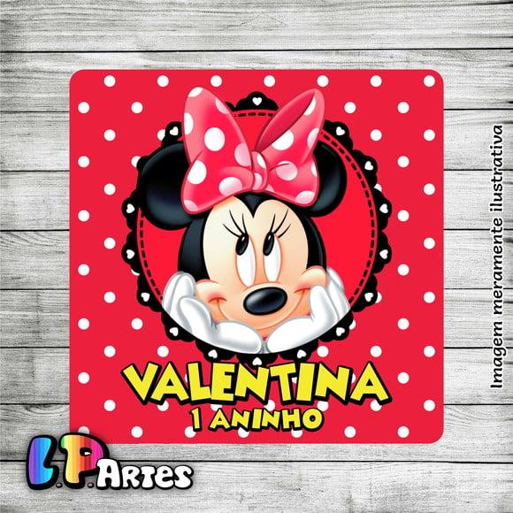 Adesivo Quadrado - Minnie Vermelha