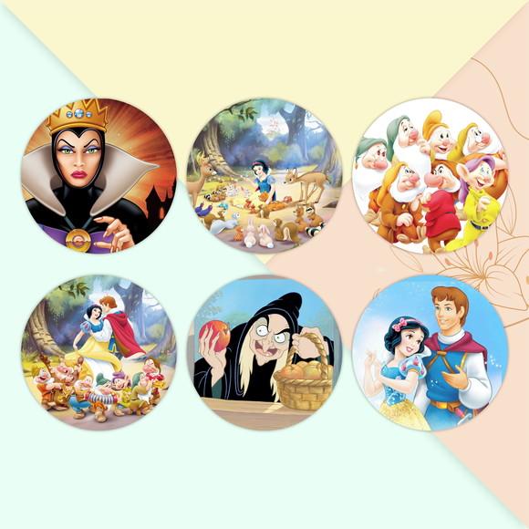 Adesivo Redondo 4x4 Branca de Neve 2