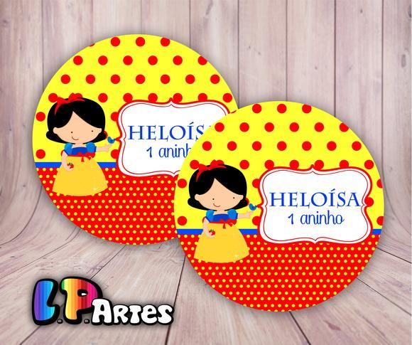 Adesivo Redondo Branca de Neve