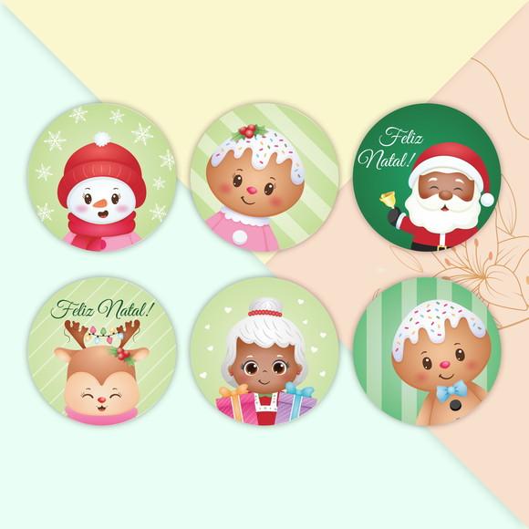 Adesivo Redondo Feliz Natal 1 - Verde