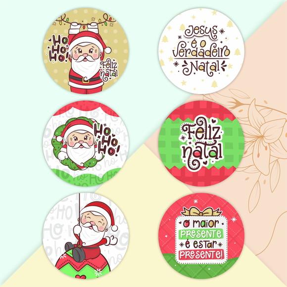 Adesivo Redondo Feliz Natal 4