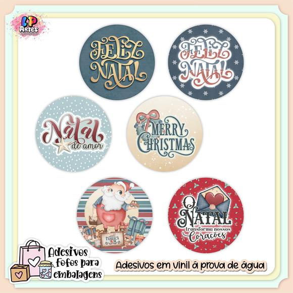 Adesivo Redondo Natalino Feliz Natal N12