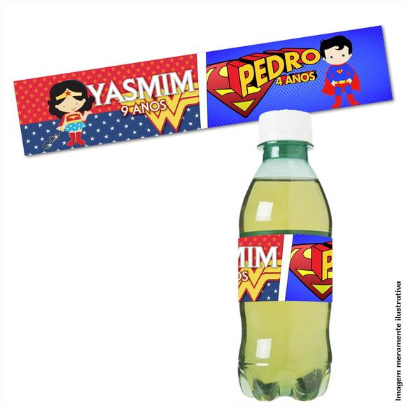 Adesivo Refrigerante - Super Homem e Mulher Maravilha