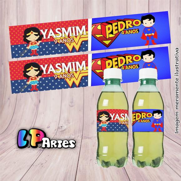 Adesivo Refrigerante - Super Homem e Mulher Maravilha