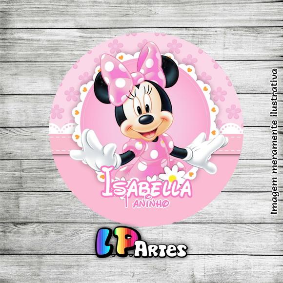 Adesivo Rótulo Latinha Minnie Rosa