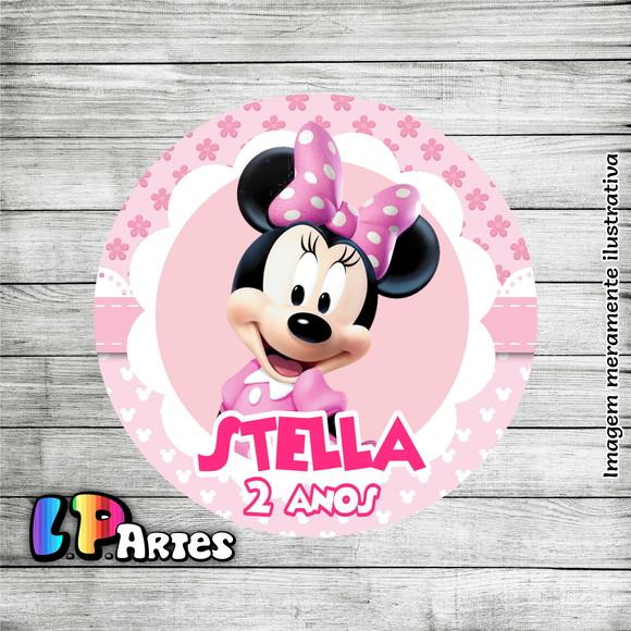 Adesivo Rótulo Latinha Minnie Rosa