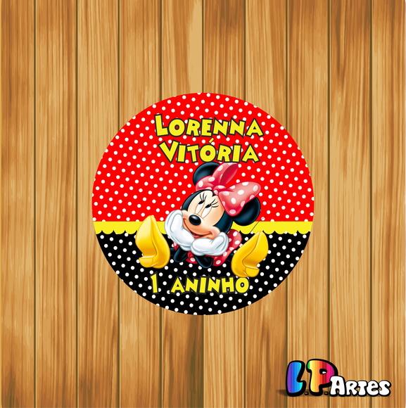 Adesivo Rótulo Minnie Sentada
